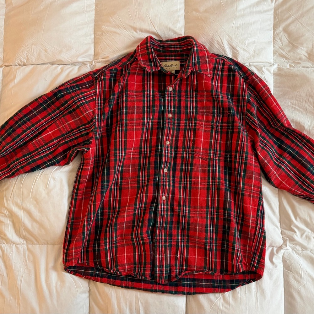 Eddie Bauer Red and Black Plaid Shirt